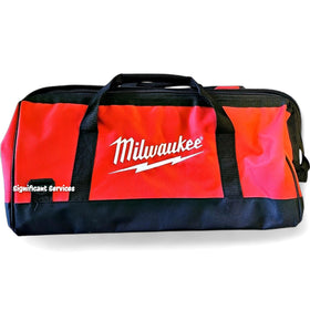 Milwaukee 22-inch heavy-duty canvas bag main compartment for spacious tool storage.