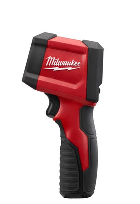 Milwaukee 2267-20 infrared temp-gun side view highlights comfortable grip for extended use.