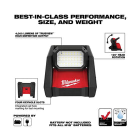 Milwaukee 2366-20 Rover 4000-lumen output for broad area coverage and clear detail.
