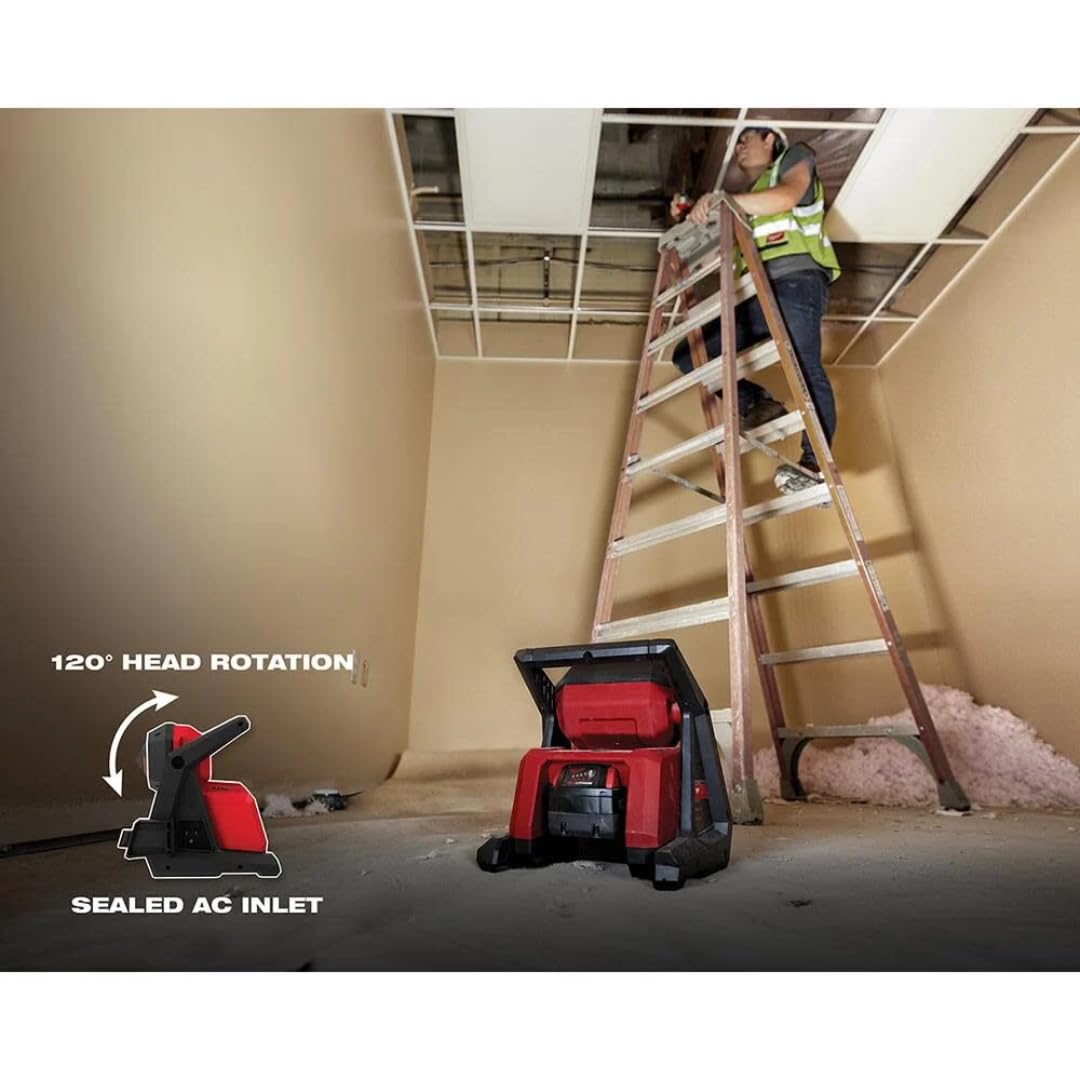 Milwaukee 2366-20 Rover IP54 rating protects against dust and water.