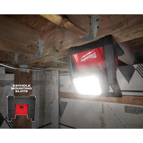 Milwaukee 2366-20 Rover light head rotation enables precise angle lighting.
