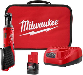 Milwaukee 2457-21 ratchet in action under car hood for tight spaces