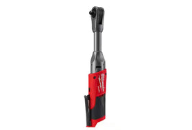Milwaukee 2560-20 extended reach ratchet demonstrates slim head for tight spaces.