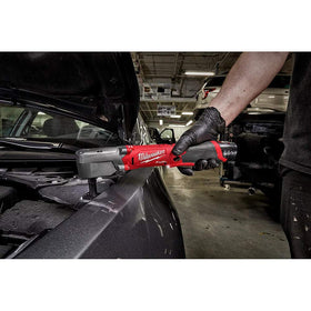 Ergonomic grip design of Milwaukee tool improves control during use.