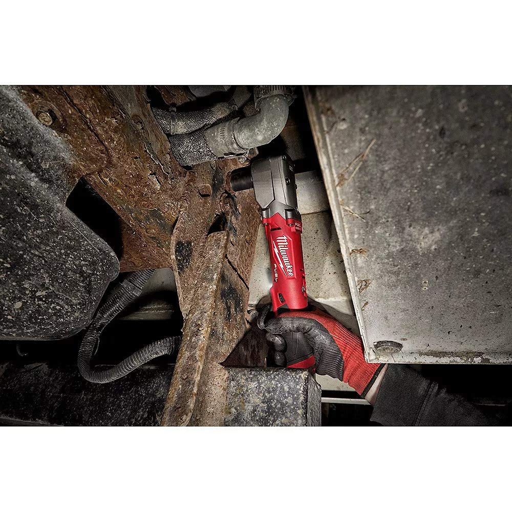 Milwaukee LED work light illuminates dark areas for precise installs.