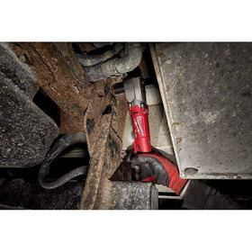Milwaukee LED work light illuminates dark areas for precise installs.