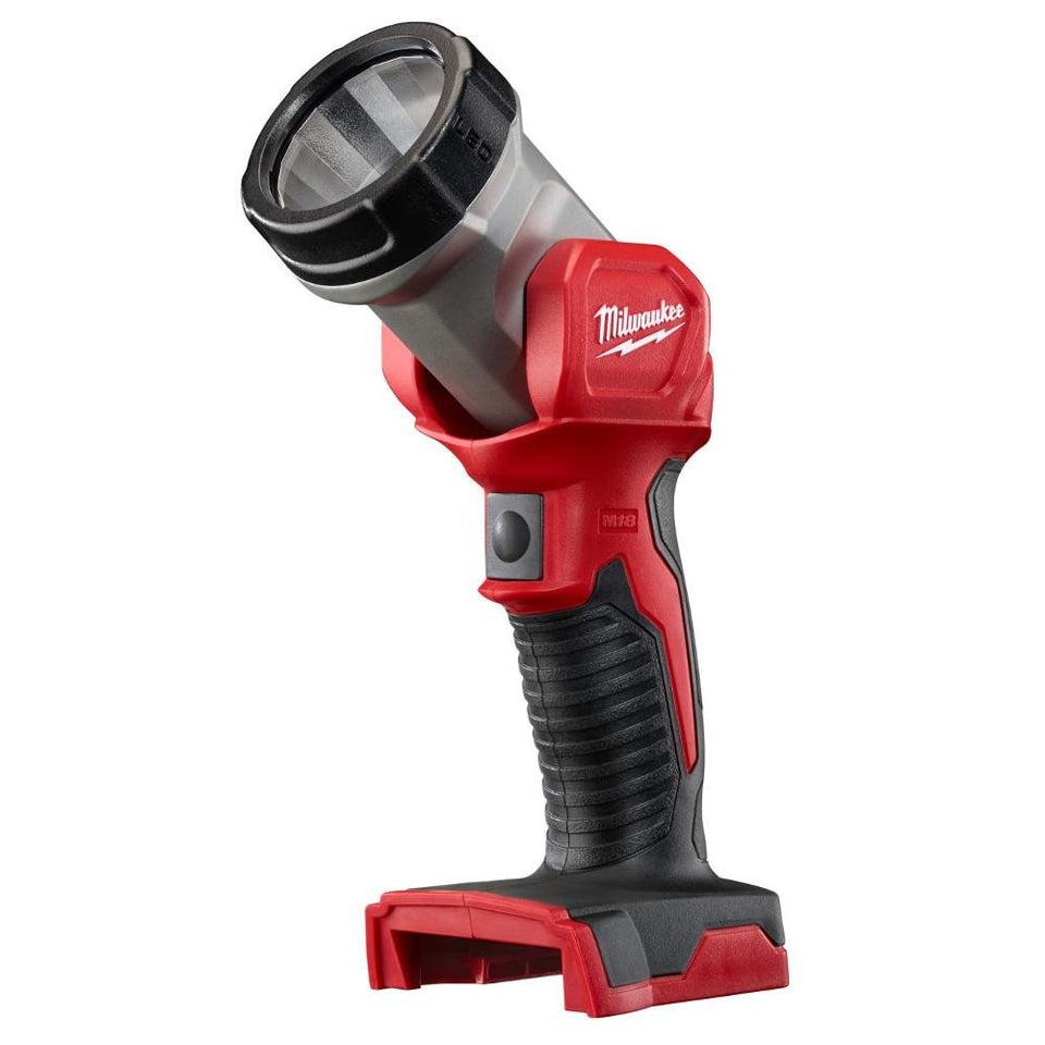 Milwaukee 2735-20 LED work light, front view, delivers reliable bright white light for shop tasks.