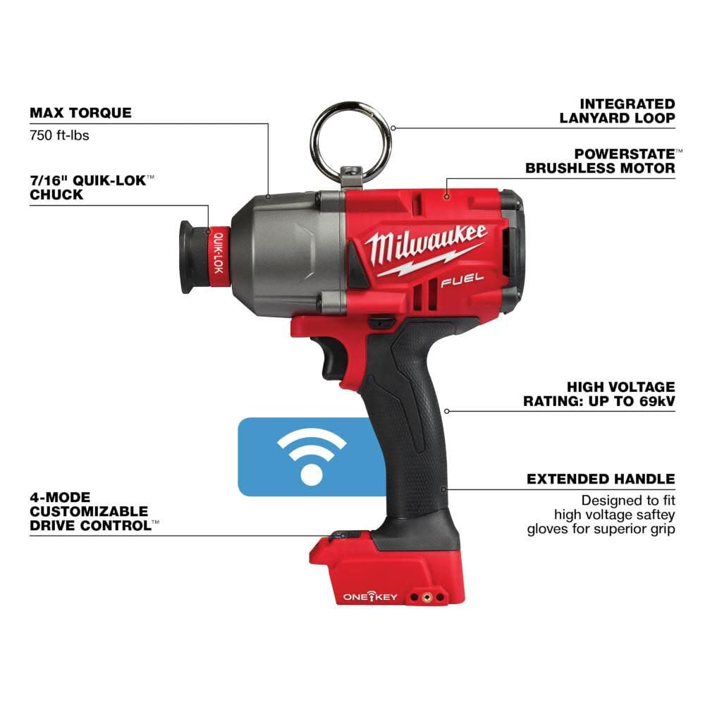 Milwaukee 2865-20 quick-lok chuck enables one-handed bit changes for faster setup.