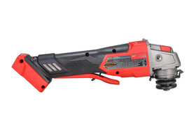 Milwaukee 2888-20 paddle switch provides one-handed control on the grinder
