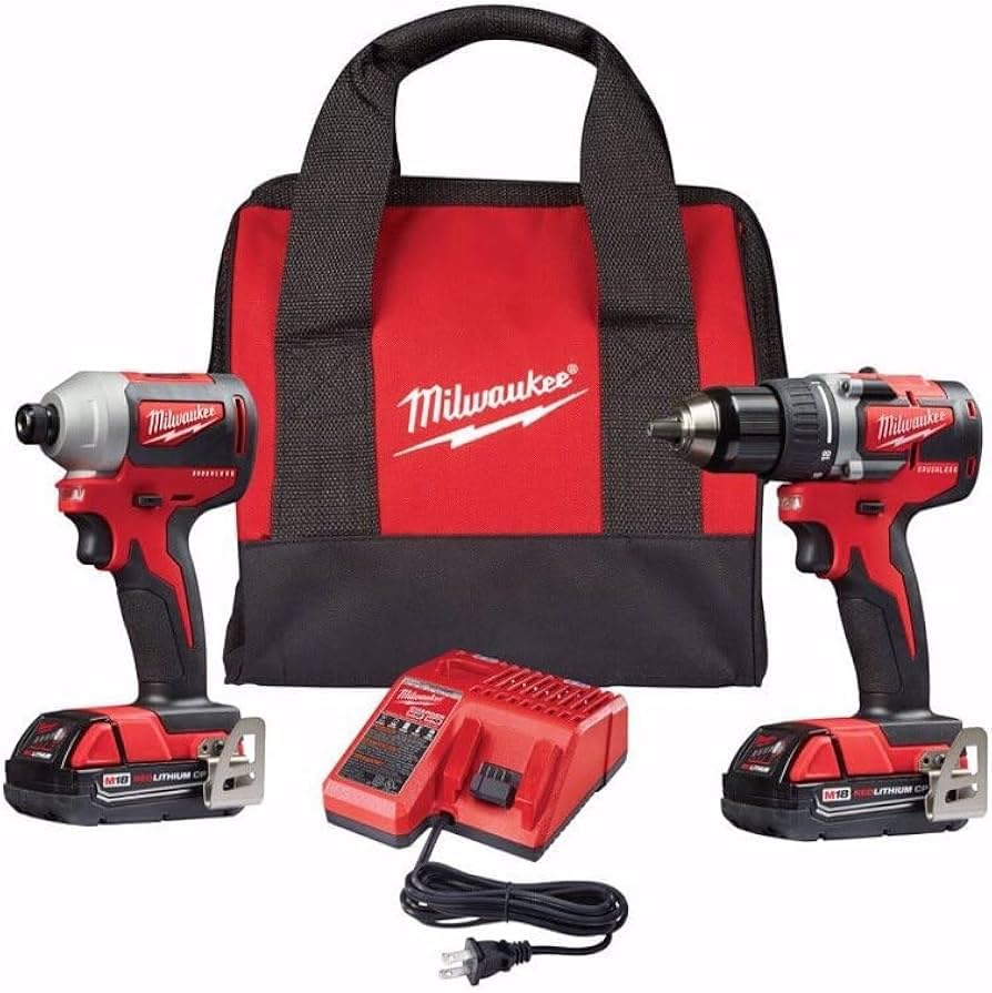 Milwaukee 2892-22CT M18 compact drill driver and impact driver kit for overhead tasks