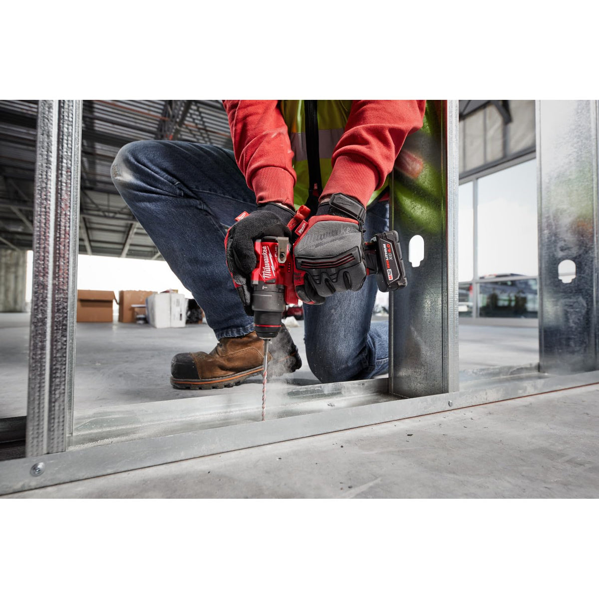 Milwaukee 3404-20 in use demonstrates versatile drilling and driving in tight spaces.
