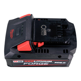 Milwaukee 48-11-1880 battery pack in use on a job site.