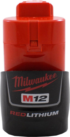 Milwaukee 48-11-2401 front view battery showing compact design and power potential for M12 tools.