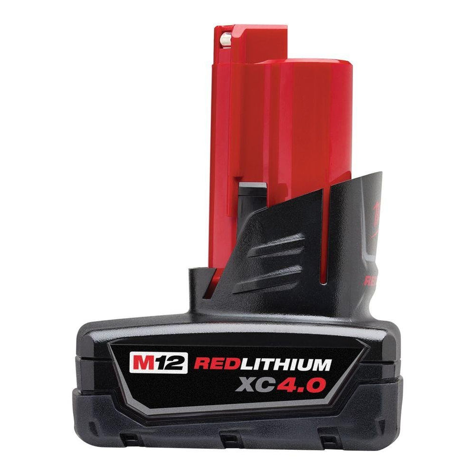 Milwaukee 48-11-2440 battery front view with extended 4.0 Ah capacity