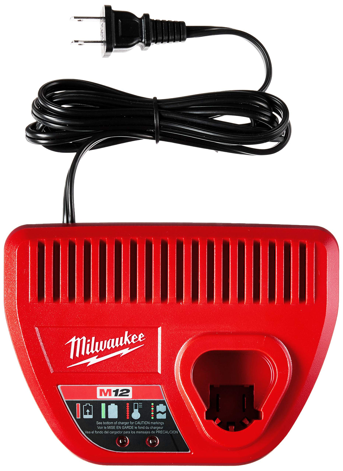 Milwaukee 48-59-2401 charger with LED indicators, easy charge status monitoring.