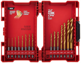 Milwaukee 48-89-4630 TiN Shockwave front view showing sharp bits for precise holes