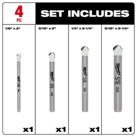 Detail of Milwaukee bit tips designed for natural stone material