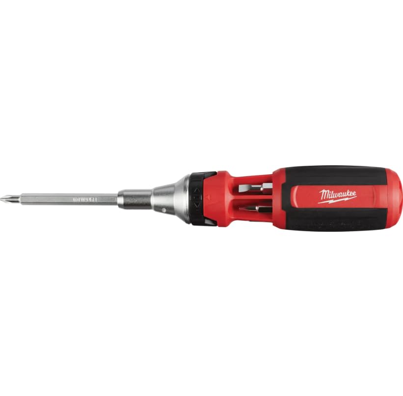 Milwaukee 9-in-1 high torque drive ratcheting multi-bit driver ideal for fast, versatile on-site tasks.