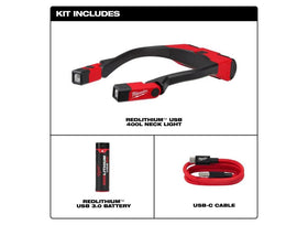 Milwaukee around-the-neck headband offers ergonomic comfort during long tasks.