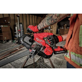 Milwaukee Band Saw includes a 35-3/8 inch blade for versatile cuts.