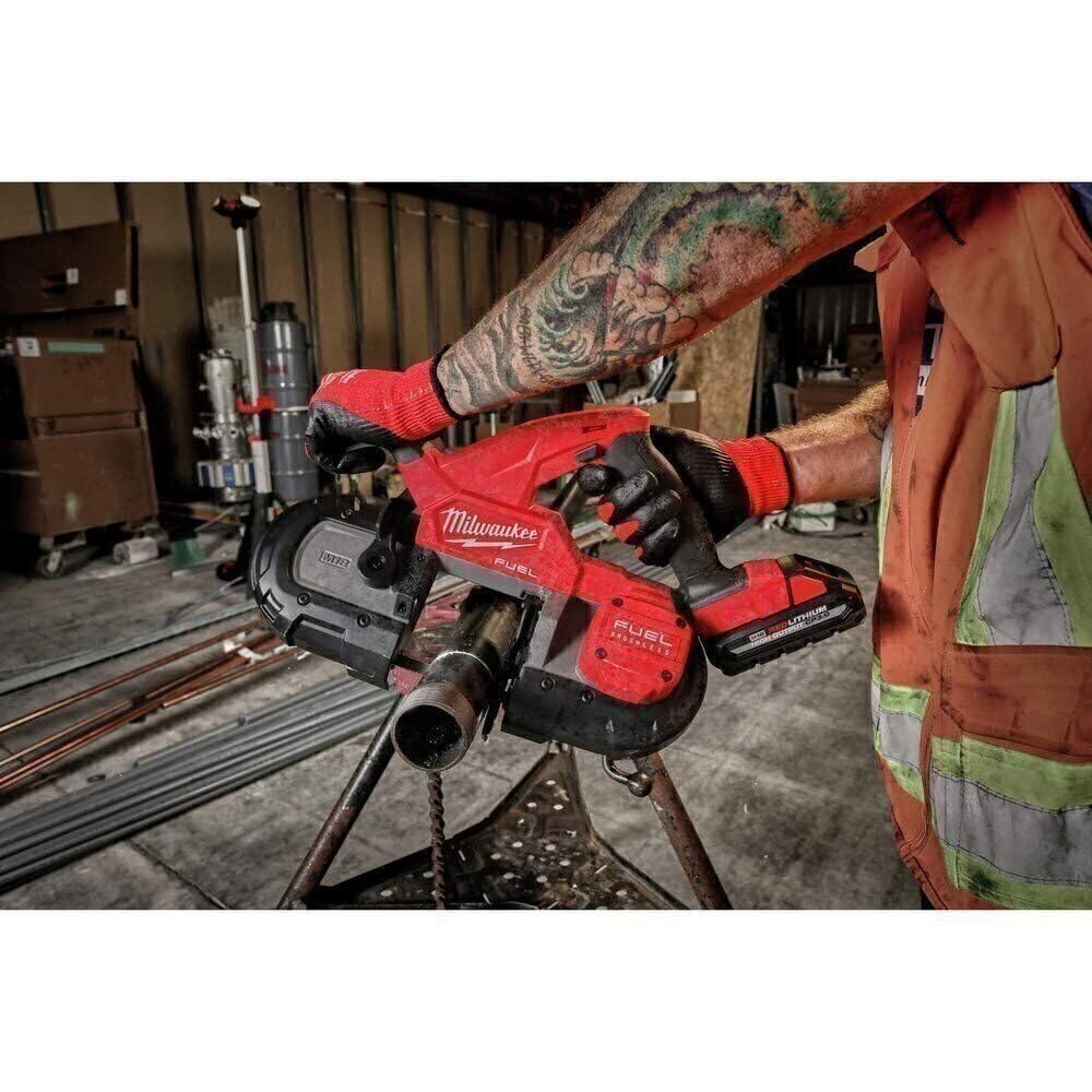 Milwaukee Band Saw rectangular capacity 3-1/4 by 3-1/4 inches for square stock.