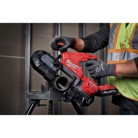 Milwaukee Band Saw round capacity up to 3-1/4 inches for curved profiles.
