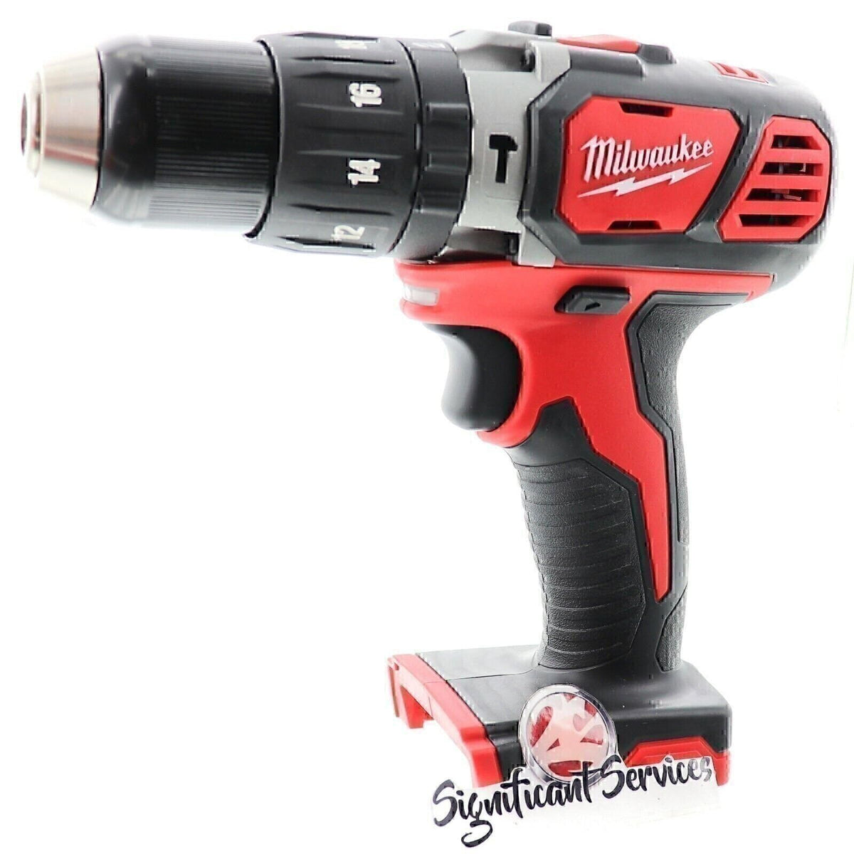 Milwaukee bare tool shown without battery highlights lightweight handling.