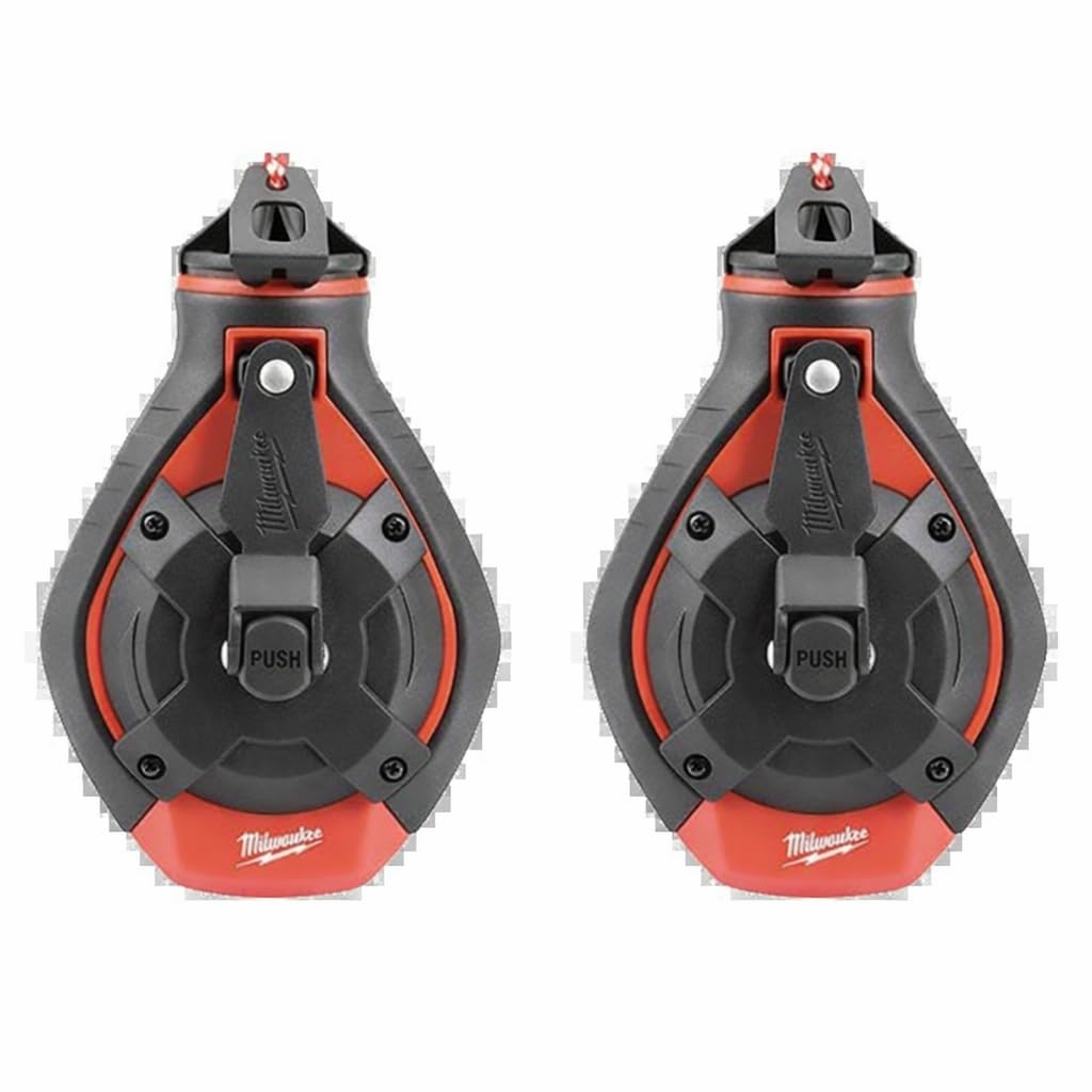 Milwaukee Bold Line chalk reel front view shows rugged casing for tough job sites.