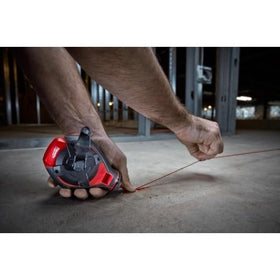 Milwaukee Bold Line chalk reel gear detail highlights durable planetary mechanism.