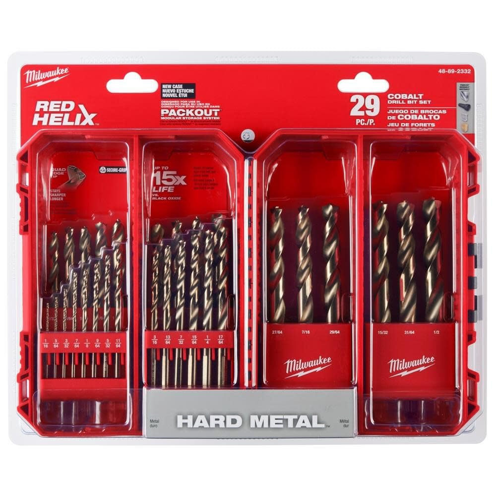 Milwaukee brad-point tip design prevents skating for clean holes