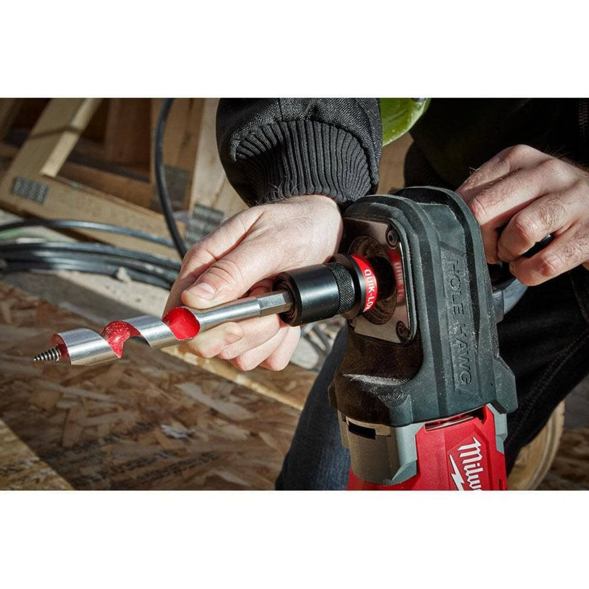 Milwaukee compact right-angle drill designed to fit narrow spaces like joist bays.