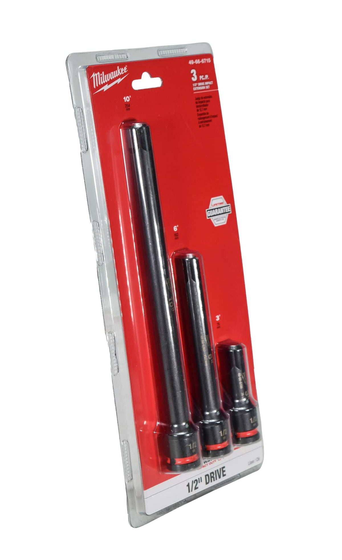 Milwaukee extension set compatible with 1/2-inch drive impact wrenches for high torque.