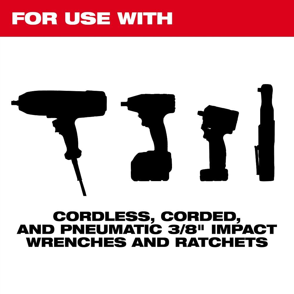 Milwaukee 3/8-Dr extensions built for impact tools, lasting in tough workshop conditions.