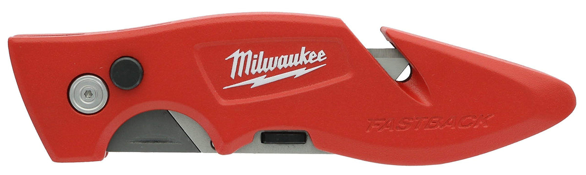Milwaukee Fastback gut hook enables cutting without exposing the blade.