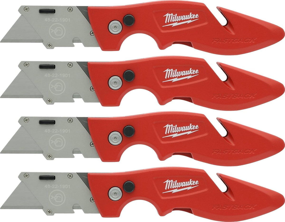 Milwaukee Fastback knife folded for compact carry and quick access.