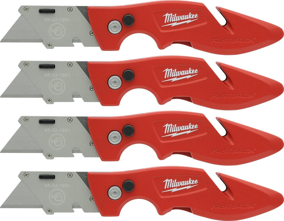 Milwaukee Fastback knife folded for compact carry and quick access.