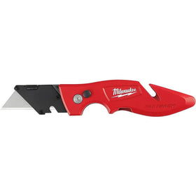 Milwaukee Fastback knife opened blade for precise cuts on site.