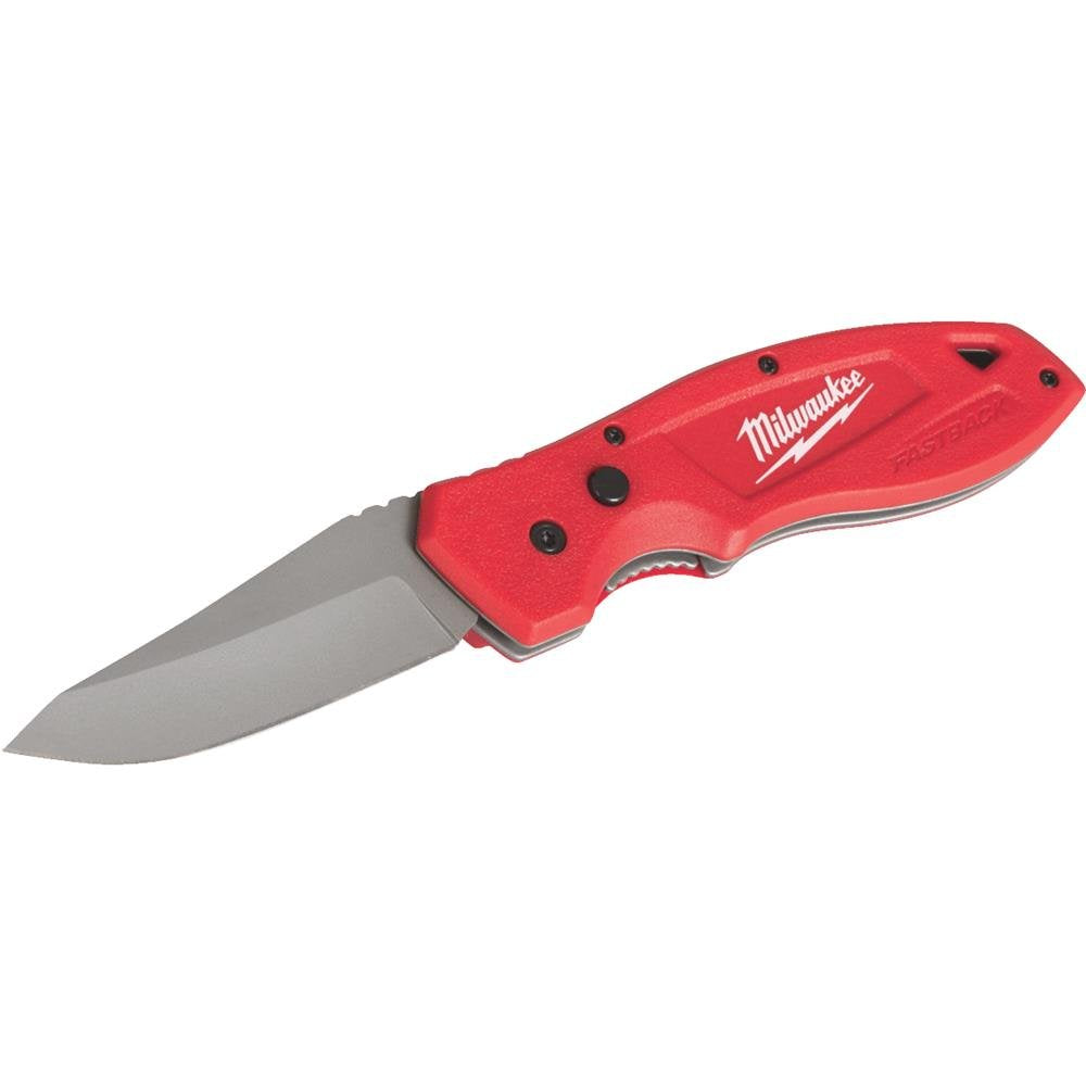 Milwaukee FASTBACK knife blade edge ready for precise cuts on site.