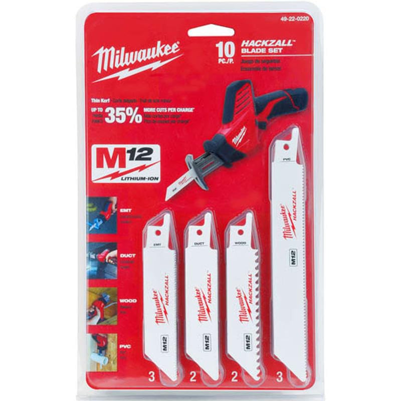 Milwaukee 49-22-0220 Hackzall blade close-up for precise cuts in tight spaces.