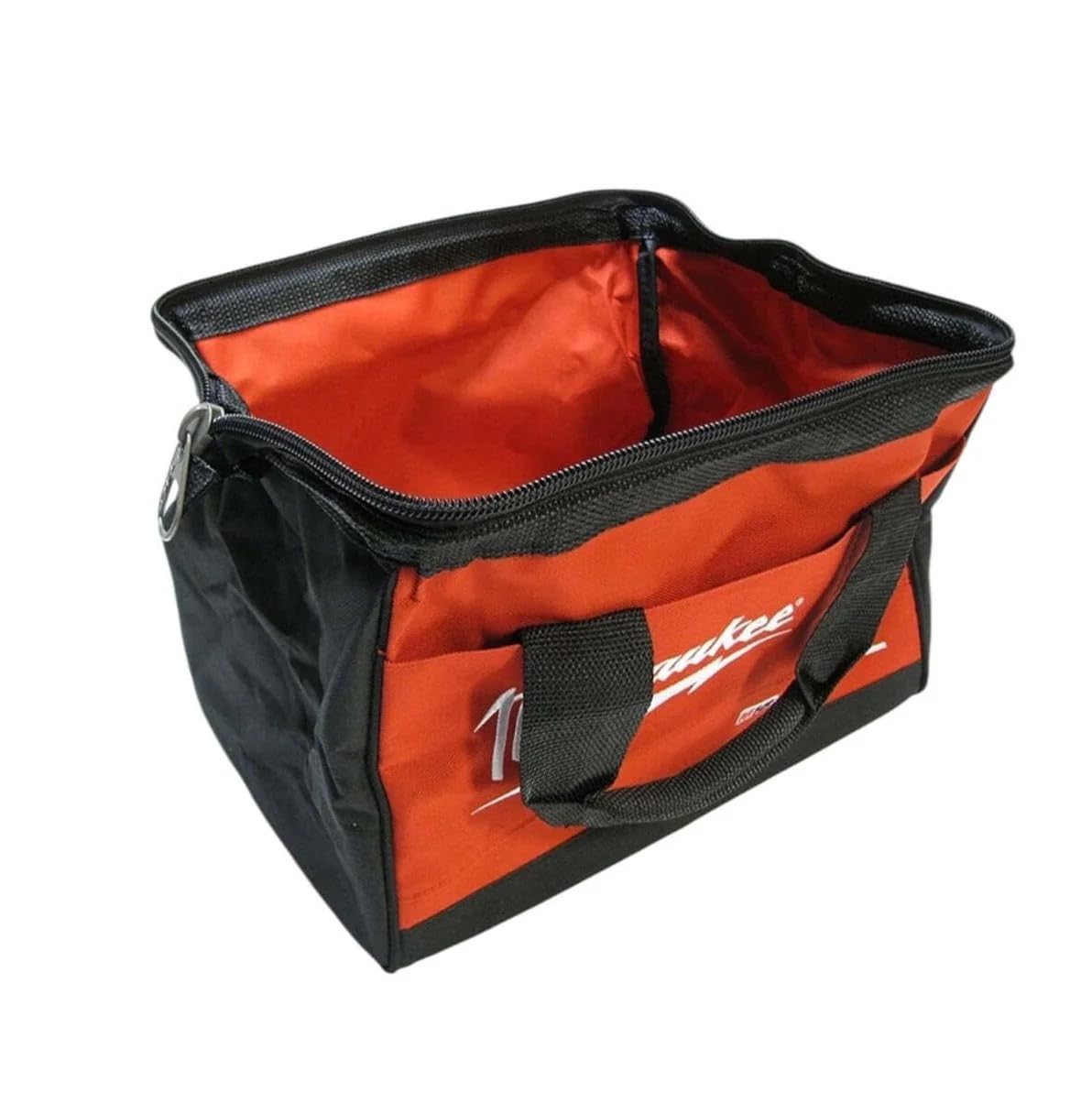 Milwaukee Heavy Duty Tool Bag triangular closure keeps shape compact for efficient transport.