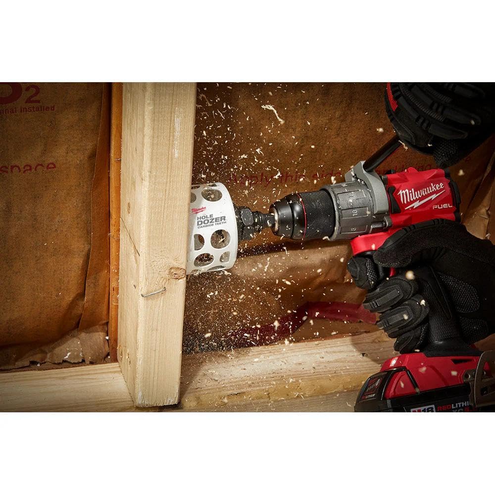 Milwaukee metal cutting demo illustrates faster holes with precision-ground teeth.