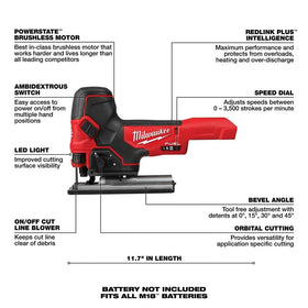 Milwaukee jig saw 18V bare tool ready for M18 battery system