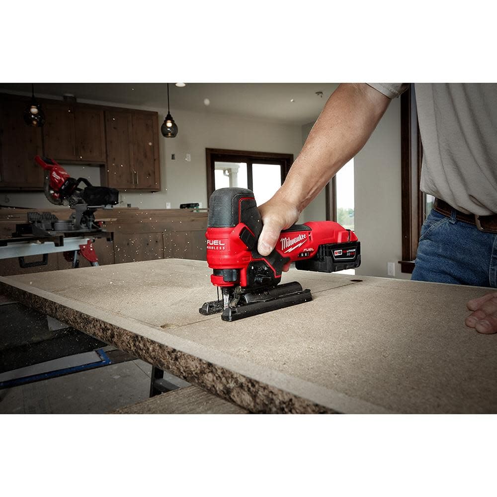 Milwaukee jig saw 18V bevel 45-degree capability for angled cuts