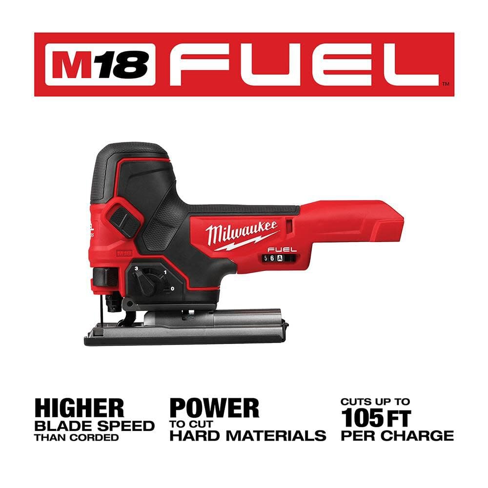 Milwaukee jig saw 18V orbital stroke in action for fast material cuts