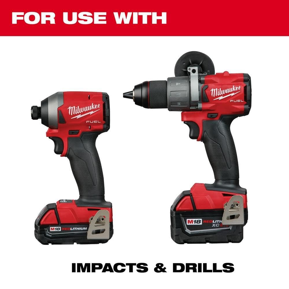 Milwaukee locking bit holder with two magnets improves hold and prevents drops.