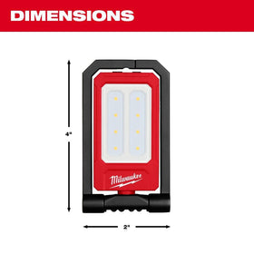 Milwaukee low-profile magnetic task light in low mode for subtle ambient lighting during precision work.
