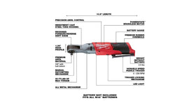 Milwaukee M12 FUEL 3/8 ratchet compact head fits tight spaces.