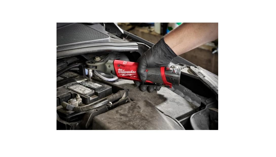 Milwaukee M12 FUEL 3/8 ratchet ideal for tight-space tasks.