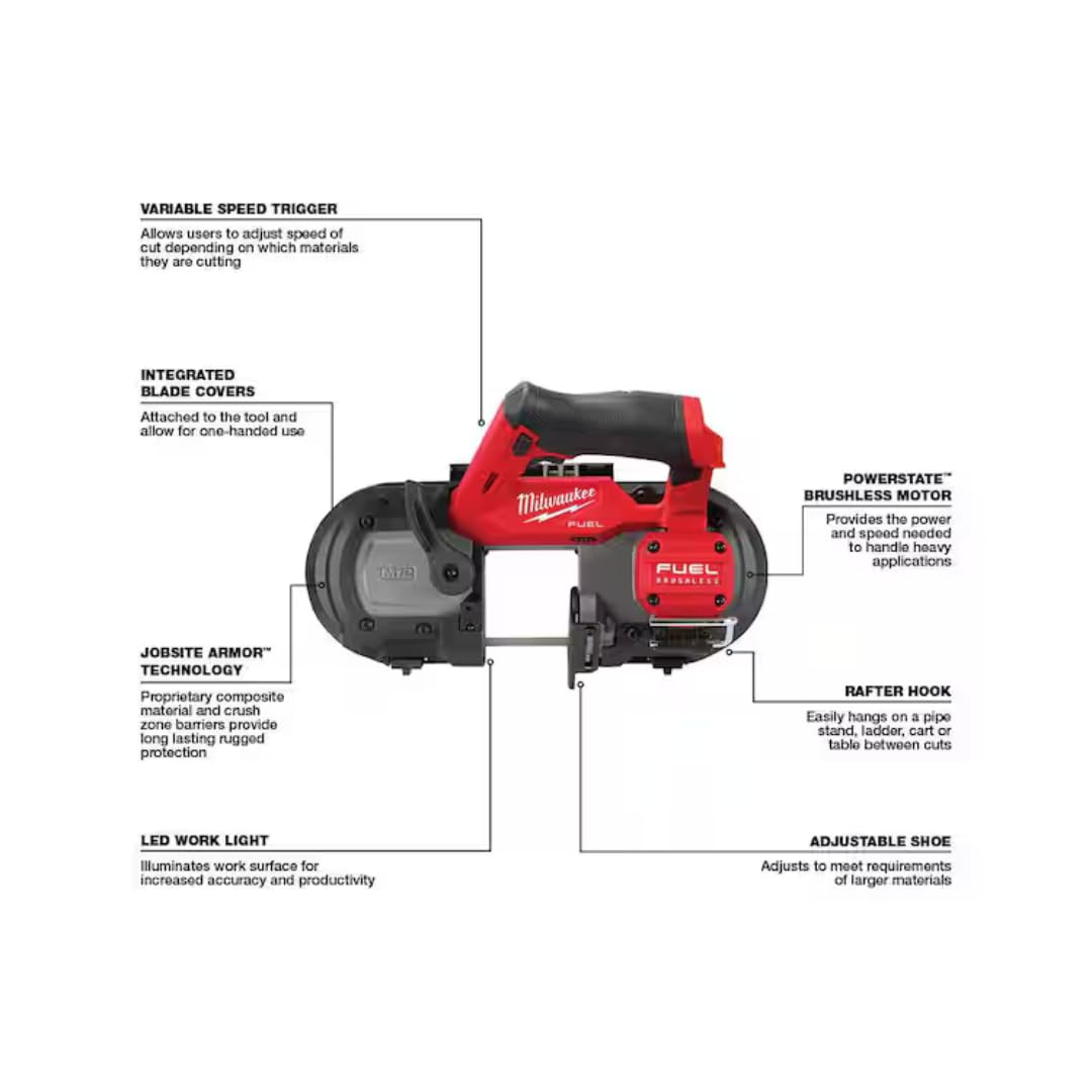 Milwaukee M12 FUEL compact design suitable for tight spaces.