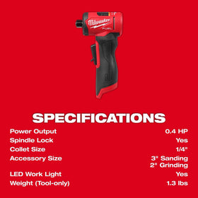 Right-angle design enables cutting tasks in cramped locations with Milwaukee grinder.